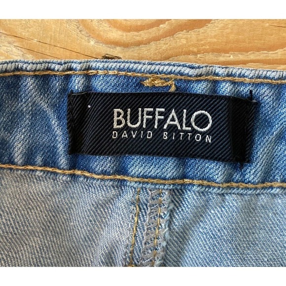 NWT Buffalo David Bitton Denim Skirt Size 30 High Rise Back Slit Raw Hem $79 - Picture 5 of 10